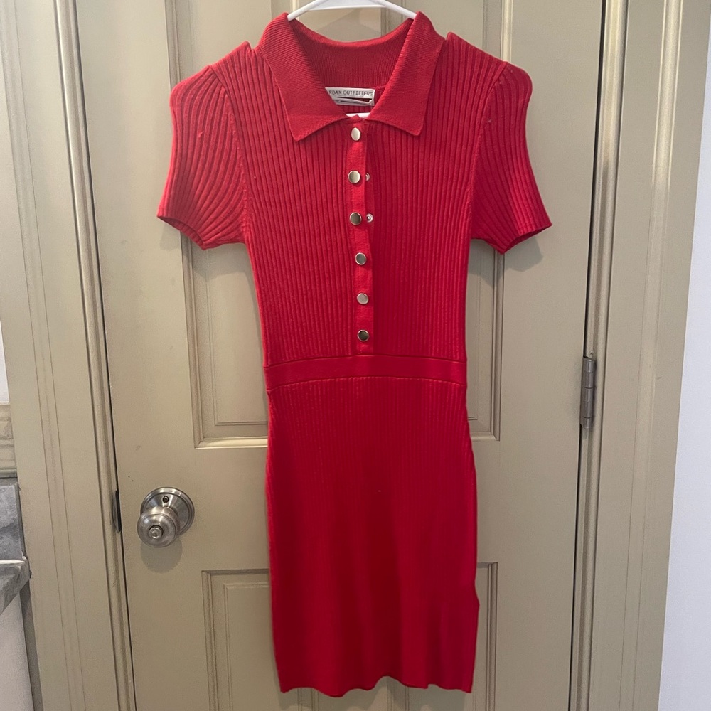 Knit ribbed collared Urban Outfitters bodycon mini dress.